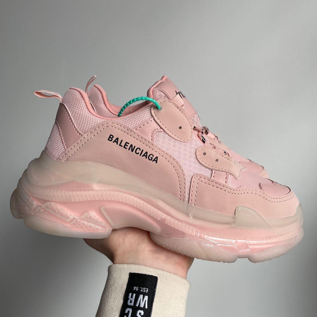 Жіночі кросівки Balenciaga Triple S Clear Sole Light Pink 544351W2GA15760, фото 1
