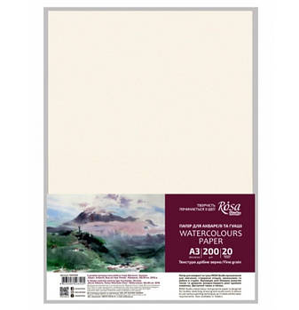 Папір для акварелі А3 ROSA Studio 200г/м2 20арк Дрібне зерно 16921005
