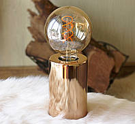 Комплект светильник и лампа ночник Тесла металл золото 12*8 см 2006259