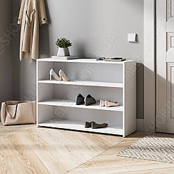 Полиця для взуття трирівнева підлогова в передпокій 950 мм Взуттєвий стелаж на 3 відділення з Ламінованого ДСП