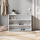 Взуття трирівневе з ЛДСП Стильна взуття в передпокій Стелаж для взуття з 3 осередками 950 мм, фото 2