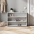 Взуття трирівневе з ЛДСП Стильна взуття в передпокій Стелаж для взуття з 3 осередками 950 мм, фото 3