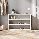 Взуття трирівневе з ЛДСП Стильна взуття в передпокій Стелаж для взуття з 3 осередками 950 мм, фото 4