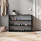 Взуття трирівневе з ЛДСП Стильна взуття в передпокій Стелаж для взуття з 3 осередками 950 мм, фото 7