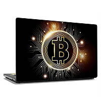 Наклейка для ноутбуків захисна 15.6"-13.3" Bitcoin Біткоін Матовий 380х250 мм, наклейки для ноутбуків