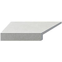Aquaviva Кутовий Г-подібний елемент бортової плитки Aquaviva Granito Light Gray, 595x345x50(20) мм (лівий/45°)