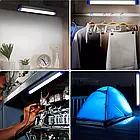 Лампа акумуляторна (40Вт, 30см) BK-300, з USB / Світлодіодний світильник на магнітах / Ліхтар кемпінговий, фото 2