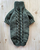 В'язаний Светр для Собак Hand Made Розмір L Колір Хакі (00282)