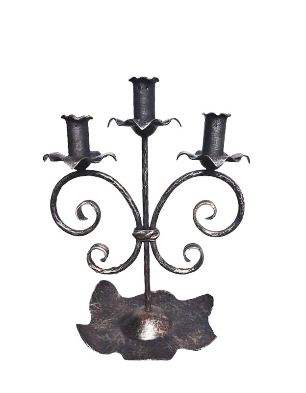 Свічник настільний кований 3 свічки 31*24*18 см, фото 1