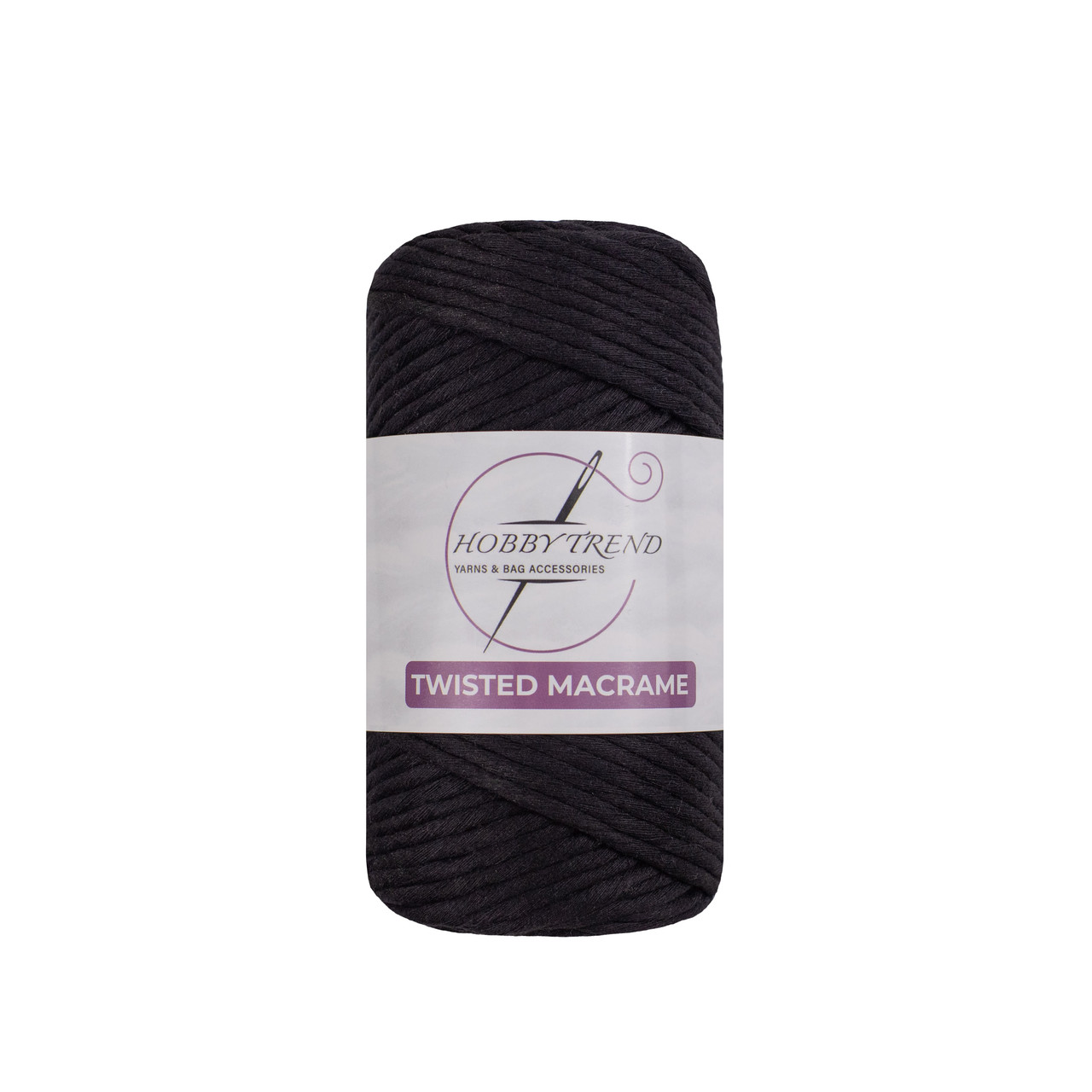 Бавовняний шнур Hobby Trend Twisted. Чорний. 250 г, 70м, 3 мм