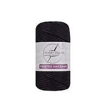 Бавовняний шнур Hobby Trend Twisted. Чорний. 250 г, 70м, 3 мм