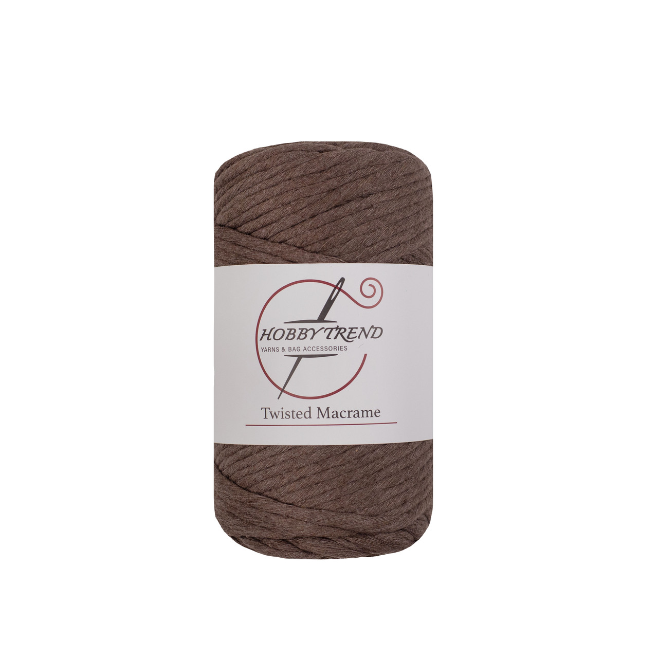 Бавовняний шнур Hobby Trend Twisted. Шоколад. 250 г, 70м, 3 мм