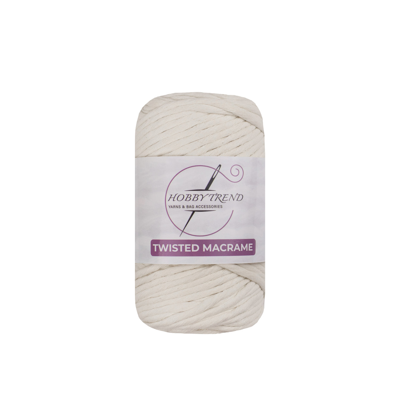 Бавовняний шнур Hobby Trend Twisted. Молочний. 250 г, 70м, 3 мм