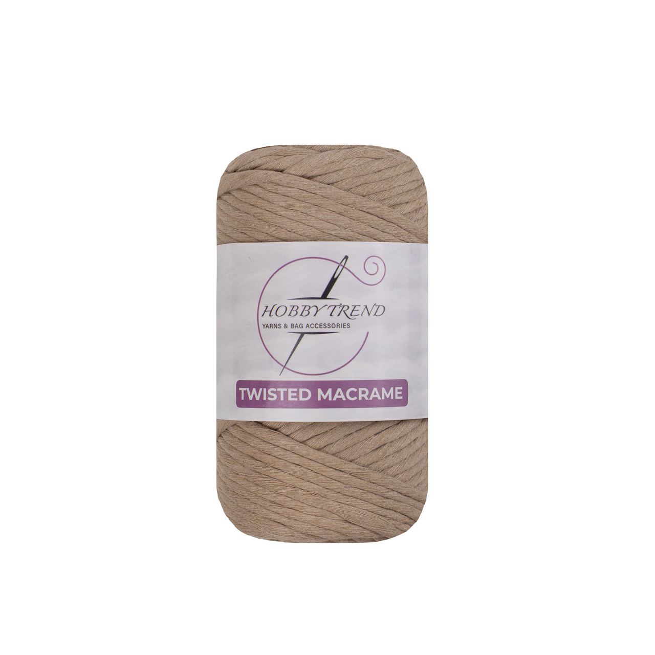Бавовняний шнур Hobby Trend Twisted. Кава з молоком. 250 г, 70м, 3 мм