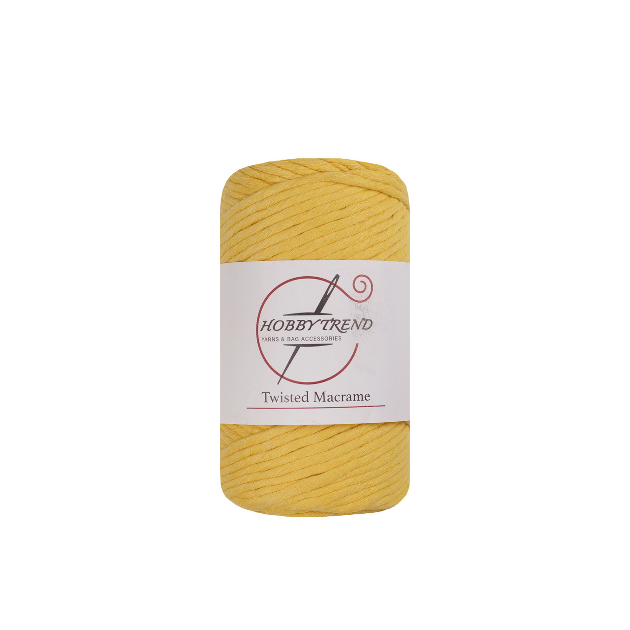 Бавовняний шнур Hobby Trend Twisted. Жовтий. 250 г, 70м, 3 мм