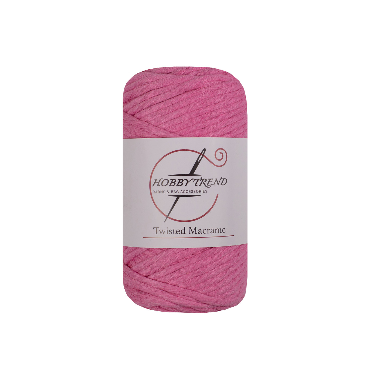 Бавовняний шнур Hobby Trend Twisted. Рожевий. 250 г, 70м, 3 мм