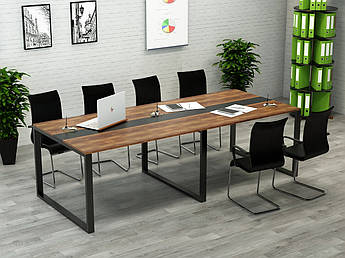 Конференц стіл для переговорів КСЛВ-2/18 (2700x1100x750) Фаєрвуд Гамма стиль