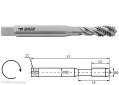 Мітчик машинний HSSE 35° RSP - M 2,5 x 0,45 DIN 371 BAER  (Німеччина)