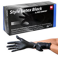 Латексные перчатки AMPri Style BLACK, S (6-7), черные, неопудренные, 100 шт