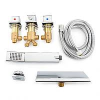 Врізний змішувач на борт гідромасажної ванни, джакузі J-6000(X) хромований