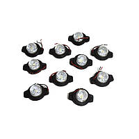 Габарит - білий - 60x43x20мм - 12/24V Led 3діоди 2 болти - "Thoc Auto" TH-306