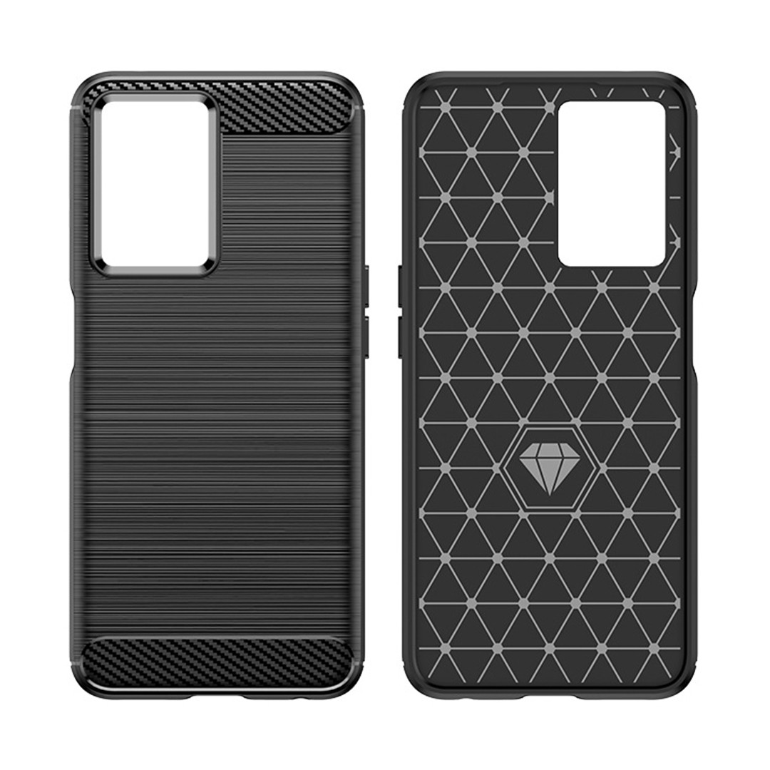 Протиударний TPU чохол Rugged Carbon для Oppo A57S | Mofan | чорний