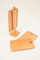 Набір дерев яник дощечок для нарізки 4 шт на підставці
