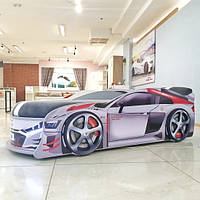 Ліжко-машина "Ауді турбо" сіре (150*70 - 180*80 см)