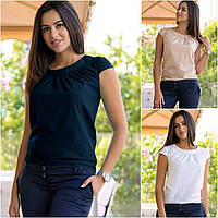 Жіночі блузки — 403-фг — Стильна модна літня легка блузка без рукав