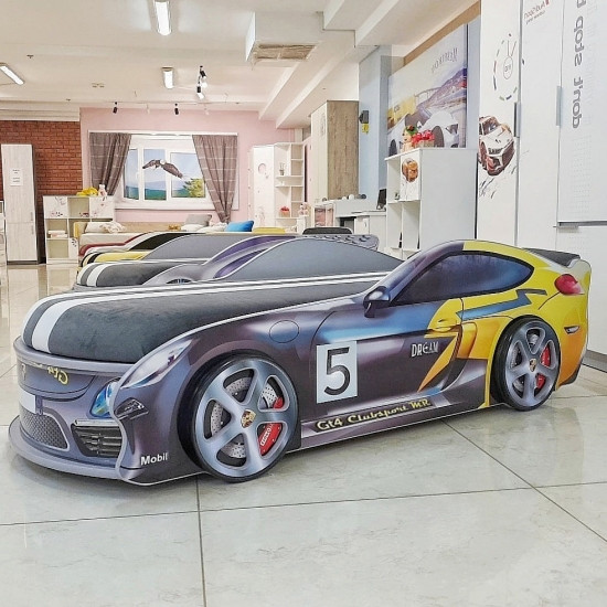 Ліжко-машина "Porshe" сіре (150*70 - 180*80 см)