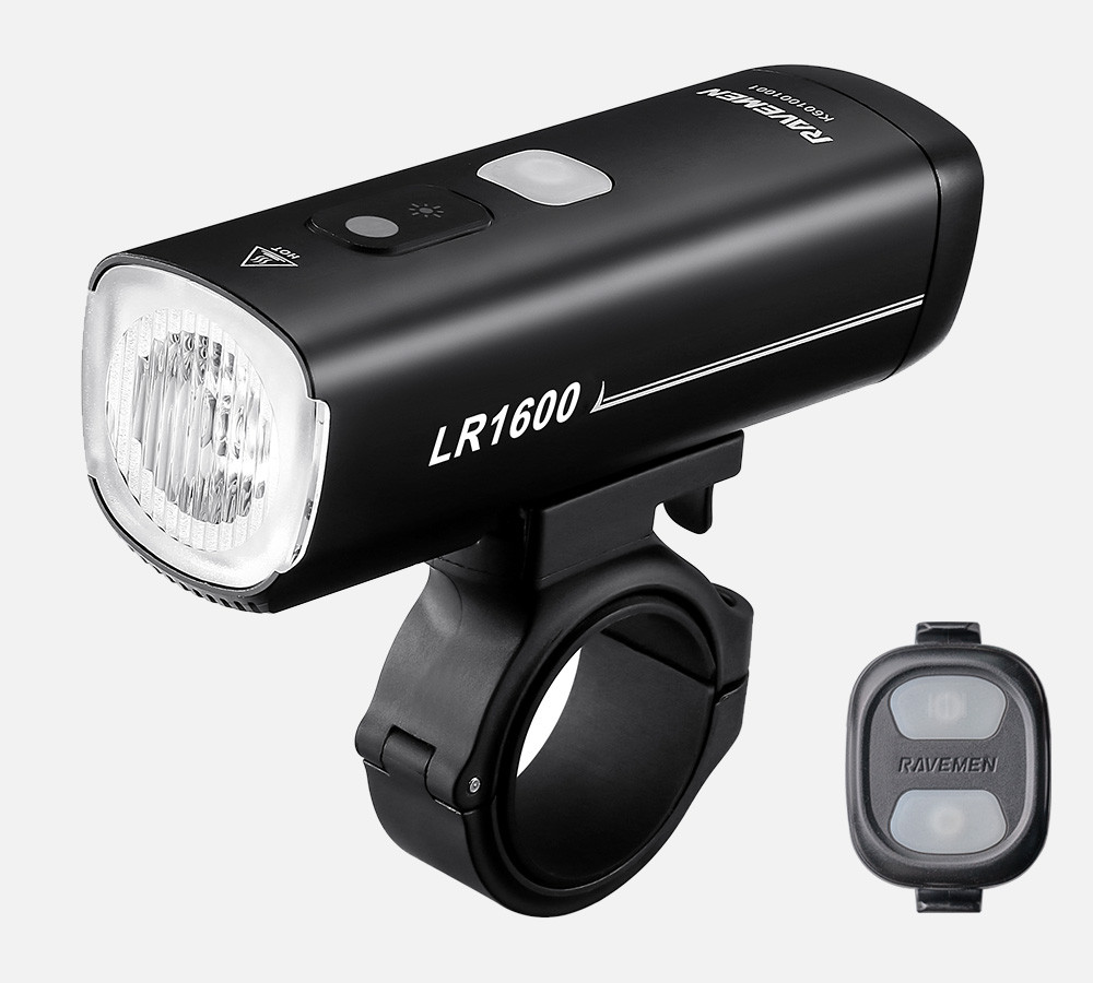 Велосипедна фара Ravemen LR1600 (1600 lm, 4000 mAh) бездротова кнопка, датчики освітленості та руху