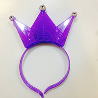 Обруч - корона фиолетовая, светиться и мигает