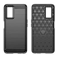 Противоударный TPU чехол Rugged Carbon для Oppo A76 | Mofan | черный