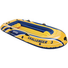 Надувний човен Challenger 3 Intex 68369 295x137x43 см, Тримісна, Intex