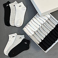 Носки мужские Adidas (Адидас) хлопковые 30 пар | Комплект мужских носков в коробке Носки низкие ТОП качества