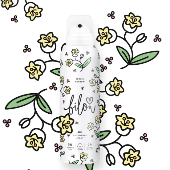 Дезодорант Bilou Spring Meadow (конвалія і жасмин з тонкою нотою персика та смородини) 150 мл, фото 1