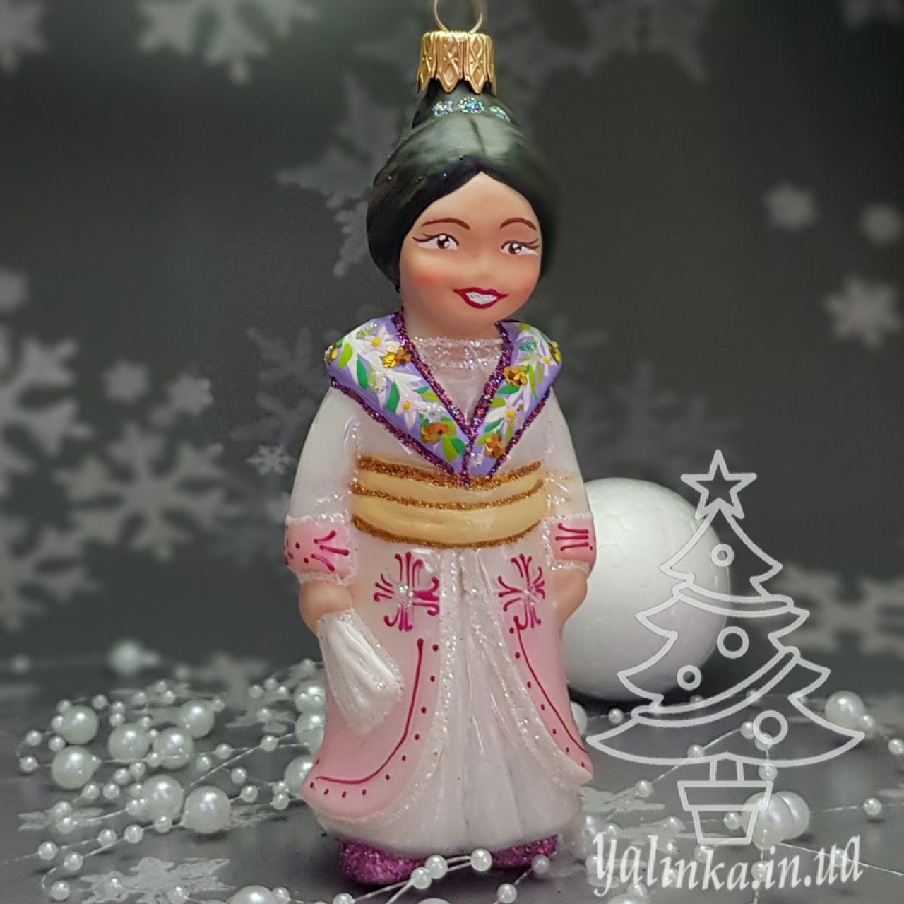 Скляна ялинкова іграшка японка з серії діти світу      Snegka Poland