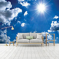 Флизелиновые фото обои на потолок 368x254 см Небо солнце облака (1991V8)+клей