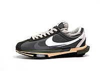 Кроссовки мужские Nike Cortez Sacai Zoom серые, Найк Кортез Сакаи замша, нейлон. код KD-14259