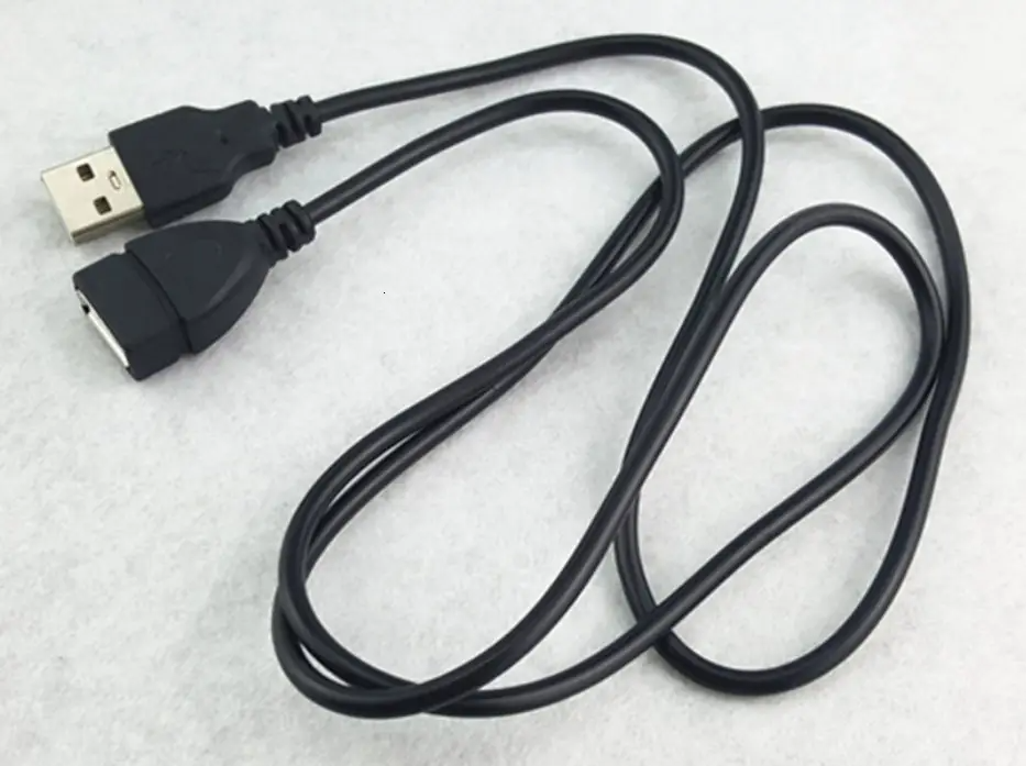 Кабель USB AM/AF удлинитель USB 1м черный, фото 1