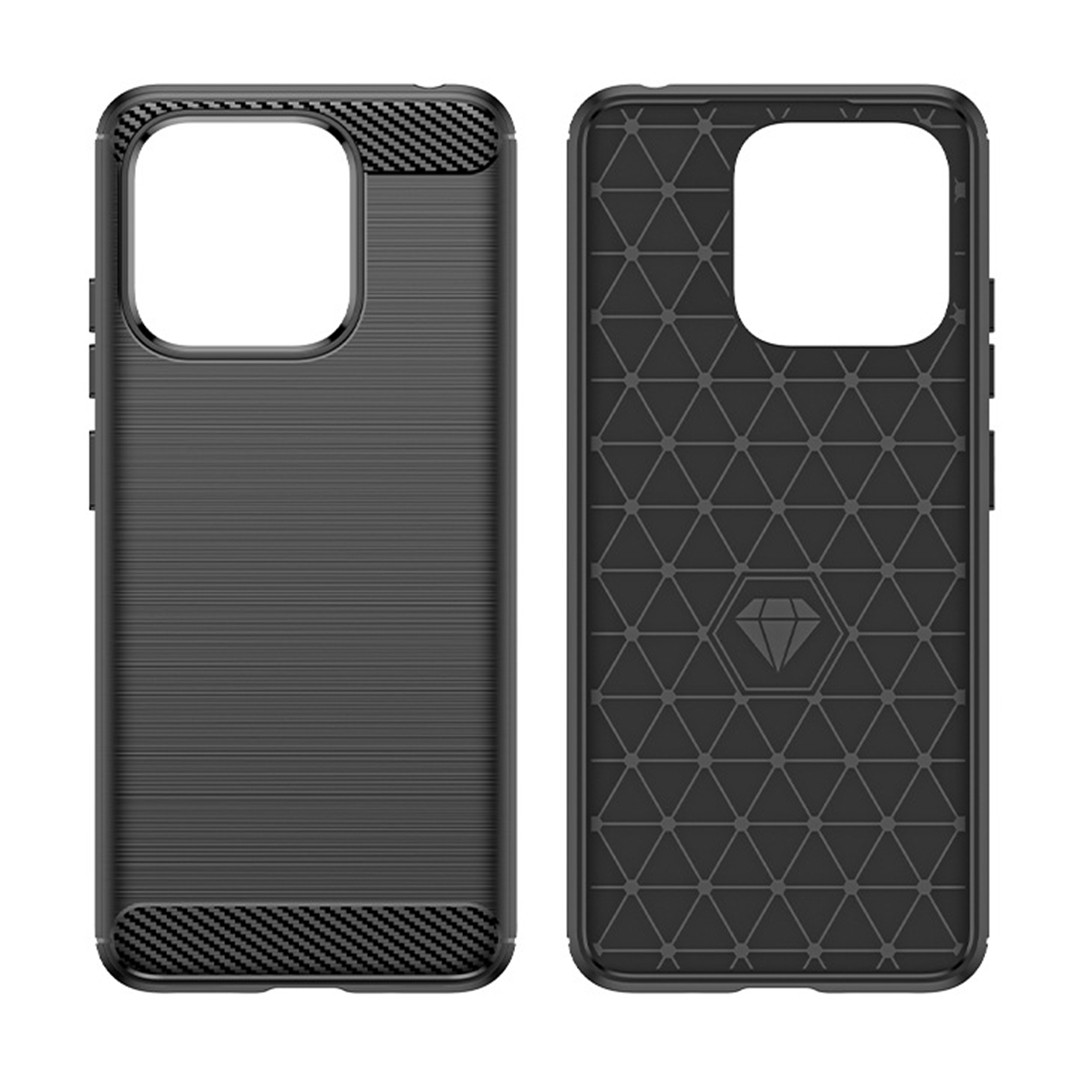 Протиударний TPU чохол Rugged Carbon для Xiaomi Redmi 12C | Mofan | чорний, фото 1