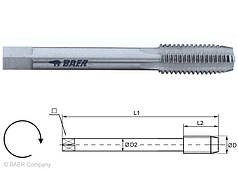 Мітчик машинний короткий HSSG C VG 5 x 36, DIN 7756 BAER  (Німеччина)