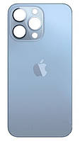 Задняя крышка для iPhone 13 Pro, голубая для замены без разборки корпуса (большой вырез под стекло камеры)