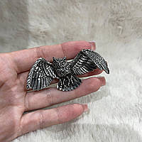 Изящная женская брошь "Величественная сова в серебре" - оригинальный подарок девушке