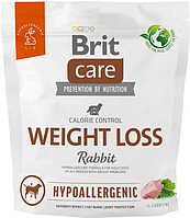 Гипоаллергенный корм для собак с лишним весом с кроликом Brit Care Dog Hypoallergenic Weight Loss 1 кг