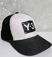 Кепка бейсболка детская черно-белая с блеском для девочек "Y-3" р 52;54