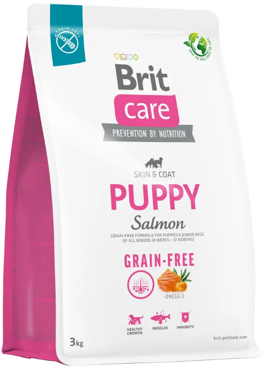 Беззерновий корм для цуценят з лососем Brit Care Dog Grain-free Puppy 3 кг
