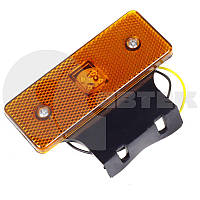 Ліхтар бокового габариту LED (прямокутний, плоский) жовтий з кронштейном (з проводами) 0017.3731-06