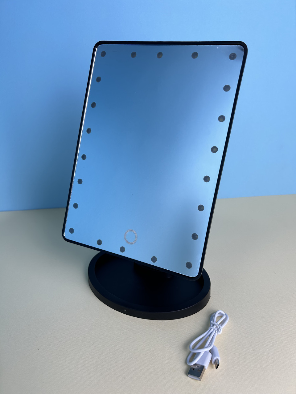 Дзеркало для макіяжу Magic Makeup Mirror з 22 LED-підсвічуванням, чорне