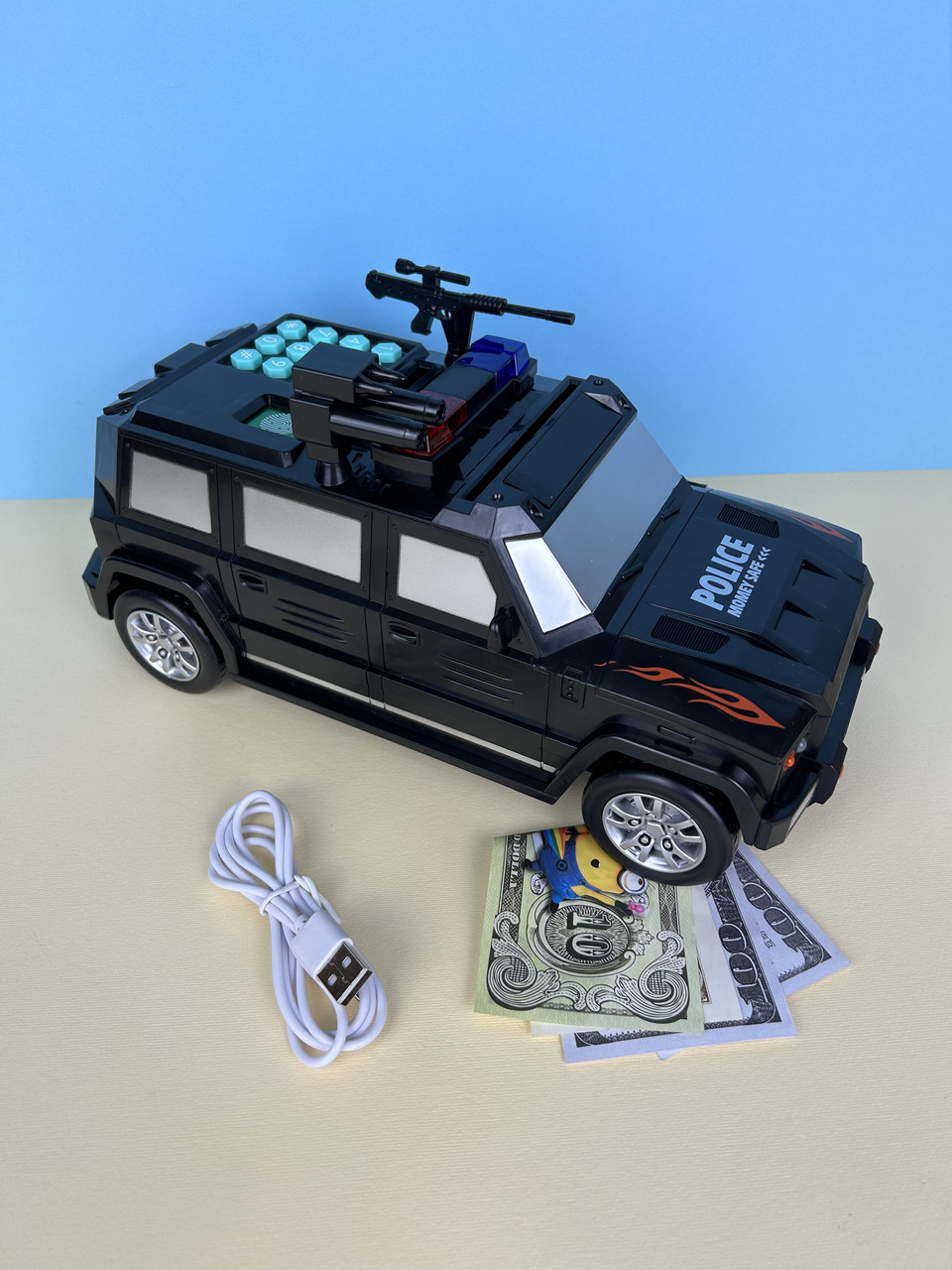 Електронна скарбничка-сейф  машинка Hummer Saving Toys 838 на акумуляторі, чорний